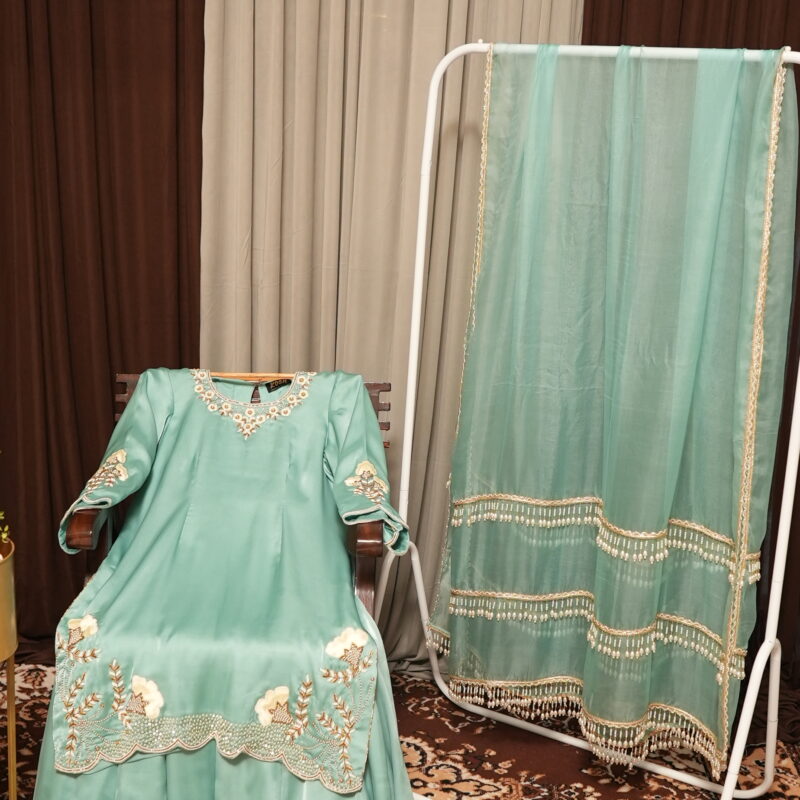 Blue Georgette Shimmer Suit